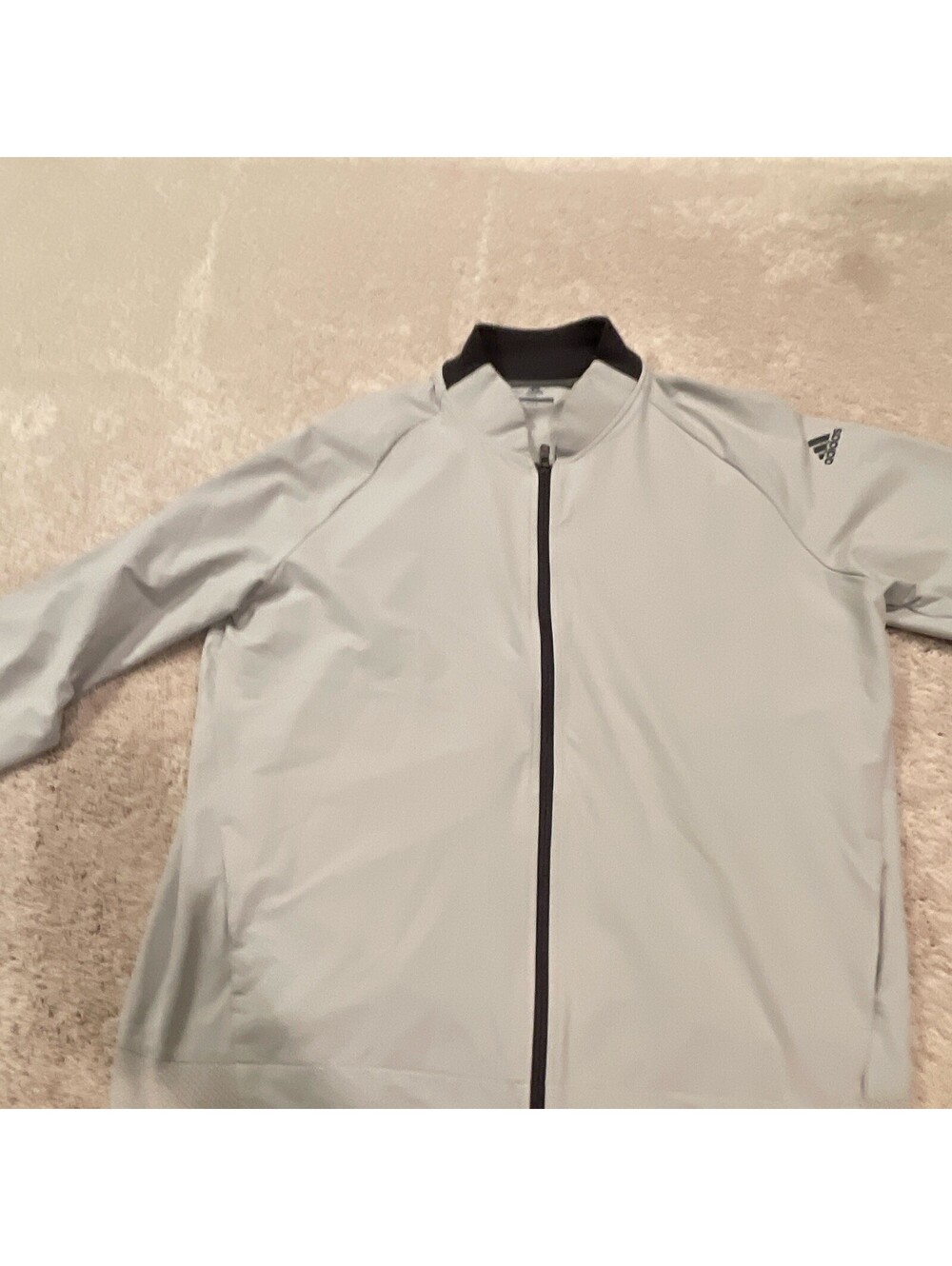 adidas Golf Men's Gray XL Full Zip Windbreaker Jacket Polyester Stand-Up Collar